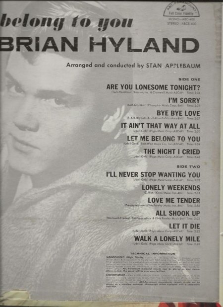Brian Hyland auf ABC-Paramount & DOT