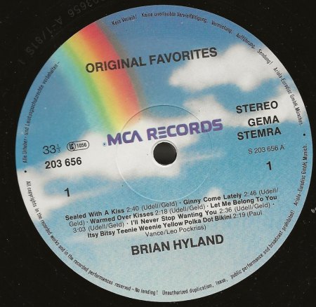 Brian Hyland auf UNI & MCA