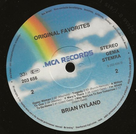 Brian Hyland auf UNI & MCA