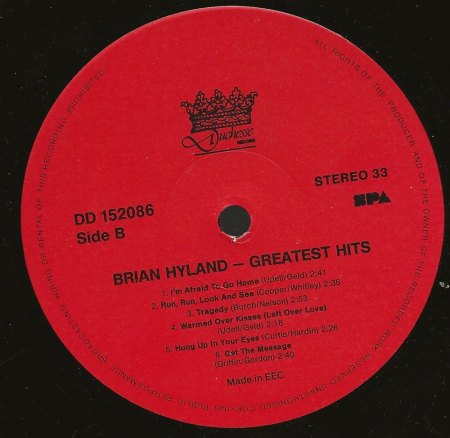 Brian Hyland LPs
