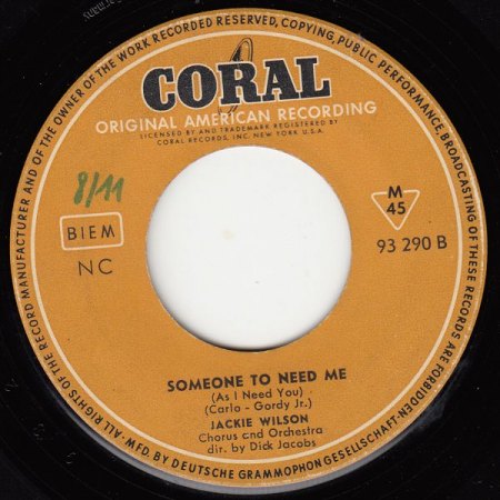 Jackie Wilson auf deutscher Coral