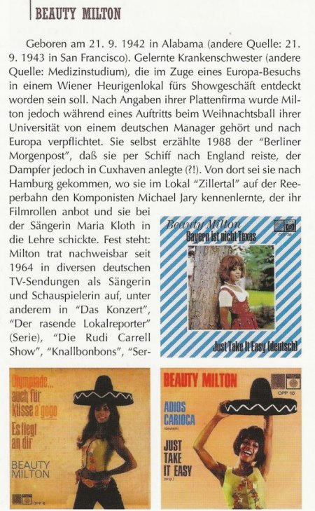 Beauty Milton - Star Ende der 60er und der 70er Jahre