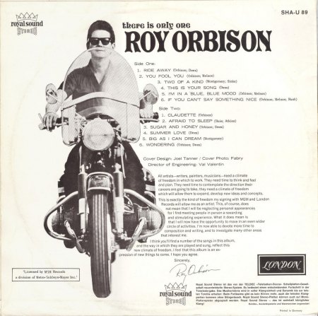 ROY ORBISON - Only with you Deutsche LONDON-LP