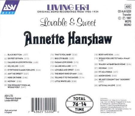 ANNETTE HANSHAW