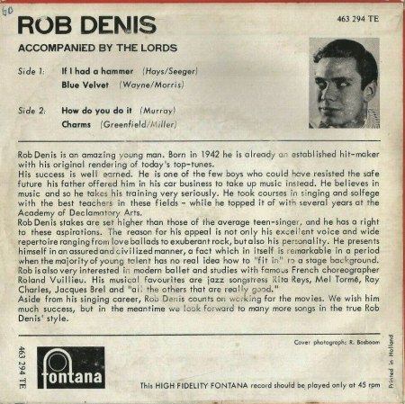 De NIJS/DENIS, ROB (und TOMMY LOVES YOU-Versionen)