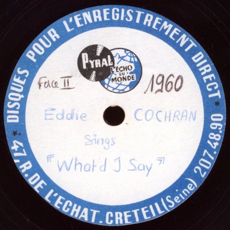 EDDIE COCHRAN - DICK CHARLES RECORDING SERVICE