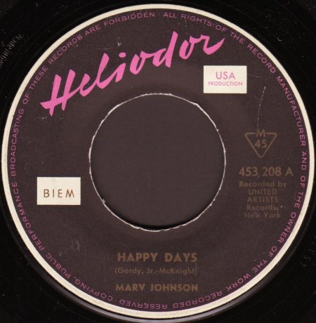 Heliodor 45 3208 A Marv Johnson