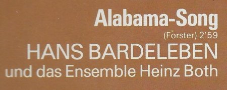 HEINZ BOTH / HANS BARDELEBEN