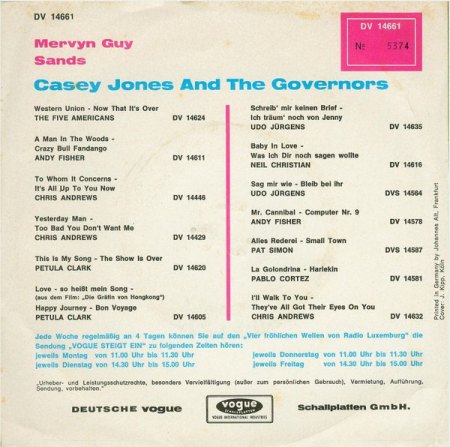 CASEY JONES & THE GOVERNORS