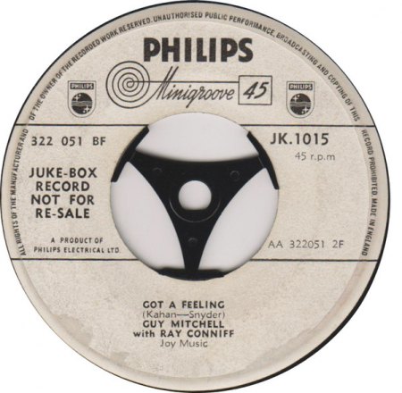 Philips 322 049 BF GUY MITCHELL - Rock-a-Billy