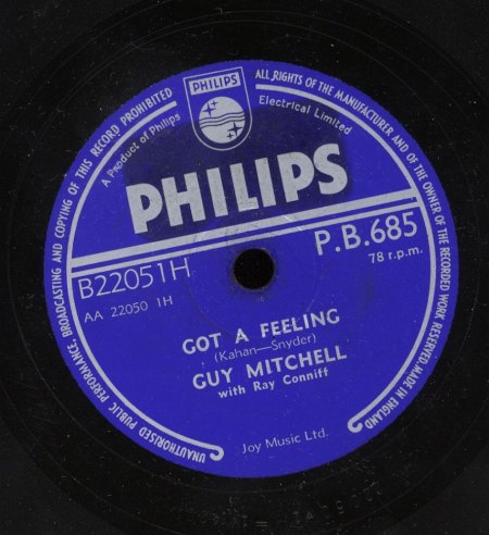 Philips 322 049 BF GUY MITCHELL - Rock-a-Billy