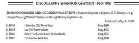 SHANNON GRAYSON & his GOLDEN VALLEY BOYS