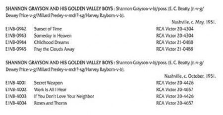 SHANNON GRAYSON & his GOLDEN VALLEY BOYS