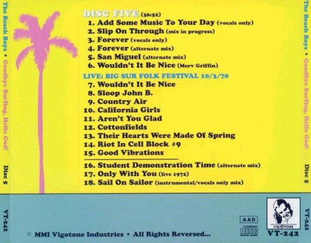 BEACH BOYS - CD's
