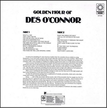 DES O'CONNOR