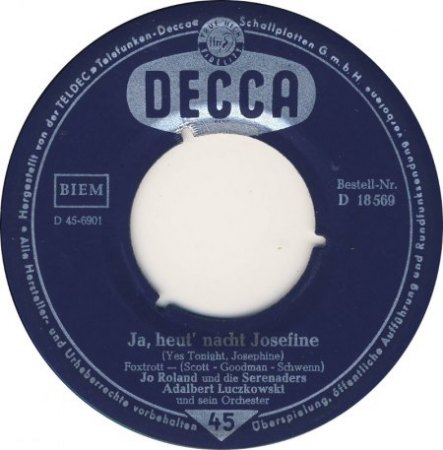 YES TONIGHT, JOSEPHINE von Ted Graf + Johnnie RAY