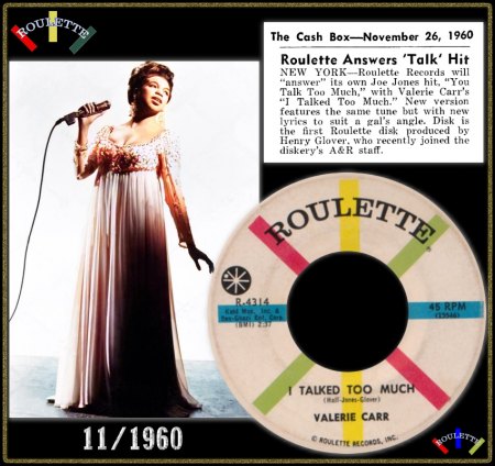 VALERIE CARR - I TALKED TOO MUCH