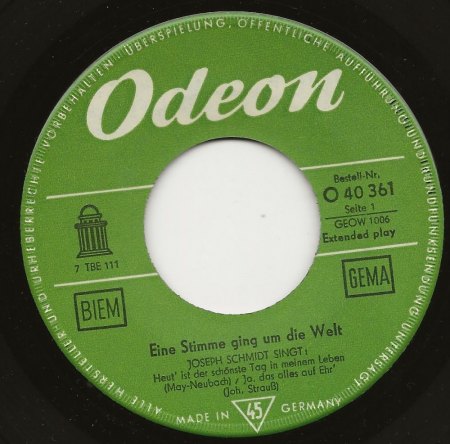 JOSEPH SCHMIDT  -  Not forgotten !