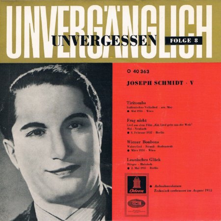 JOSEPH SCHMIDT  -  Not forgotten !