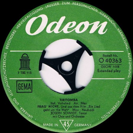 JOSEPH SCHMIDT  -  Not forgotten !