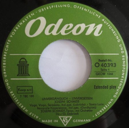 JOSEPH SCHMIDT  -  Not forgotten !