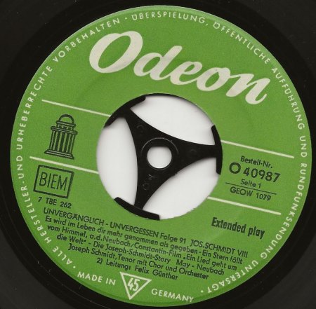 JOSEPH SCHMIDT  -  Not forgotten !