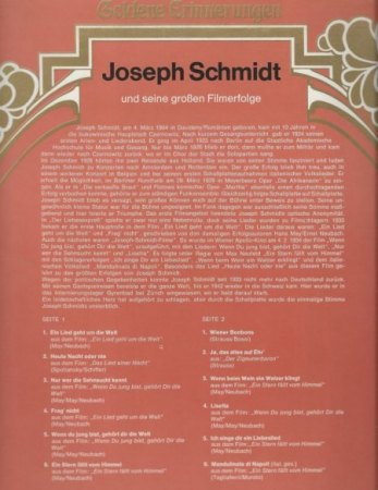 JOSEPH SCHMIDT  -  Not forgotten !