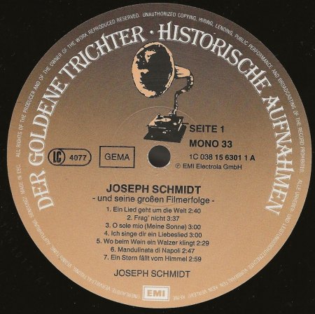 JOSEPH SCHMIDT  -  Not forgotten !