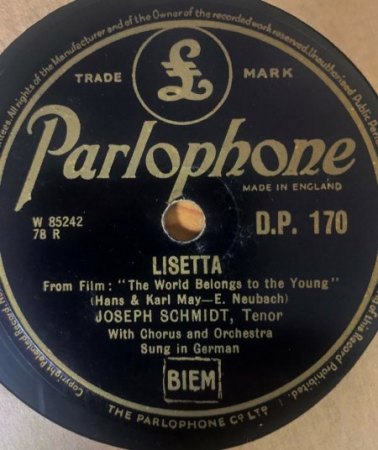 JOSEPH SCHMIDT  -  Not forgotten !