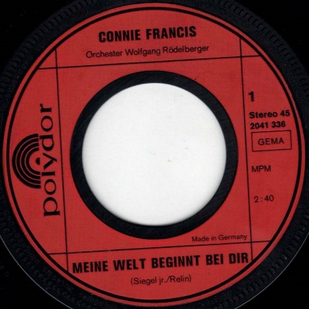 CONNIE FRANCIS - dtsch. Single-Disco