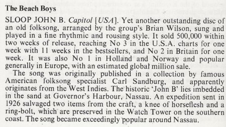 SLOOP JOHN B. - Beach Boys - Weavers - Peter & Alex