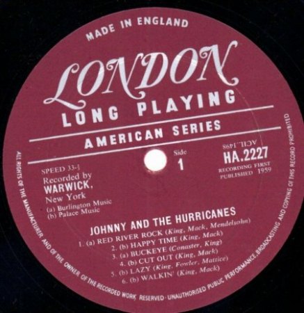 JOHNNY & THE HURRICANES -  LP's & CD's