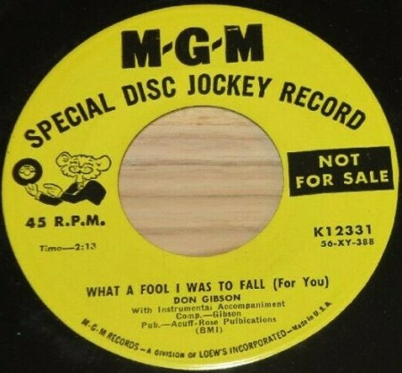 DON GIBSON - Diskographie (+ LP-Scans)