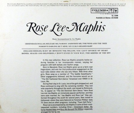 COUSIN JOE MAPHIS & ROSE LEE