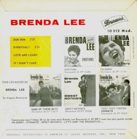 BRENDA LEE - französische EP's