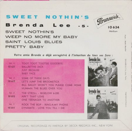 BRENDA LEE - französische EP's