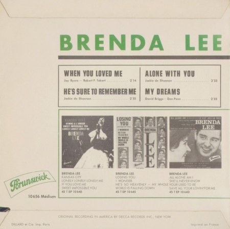 BRENDA LEE - französische EP's