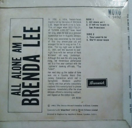 BRENDA LEE   -   englische EPs
