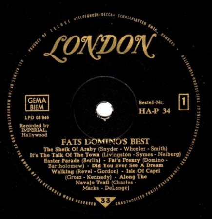 FATS DOMINO - deutsche LP's auf London