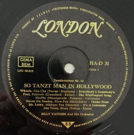 Billy Vaughn - deutsche LP's auf London
