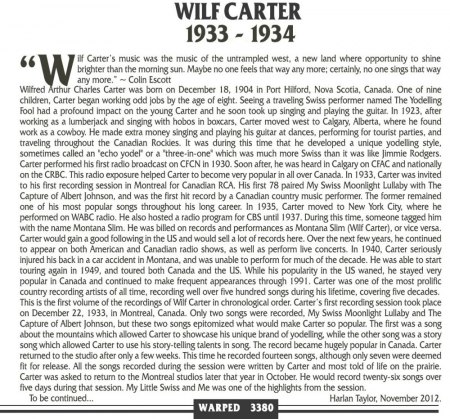 WILF CARTER "Montana Slim"