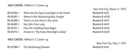 WILF CARTER "Montana Slim"