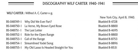 WILF CARTER "Montana Slim"