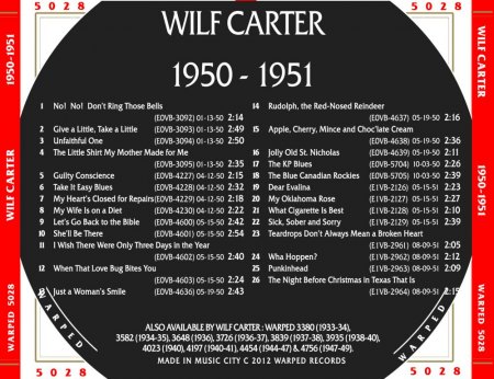 WILF CARTER "Montana Slim"