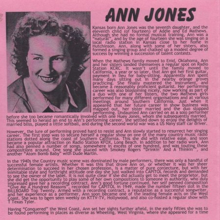 ANN JONES & her WESTERN SWEETHEARTS