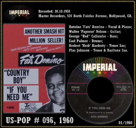 FATS DOMINO - IF YOU NEED ME