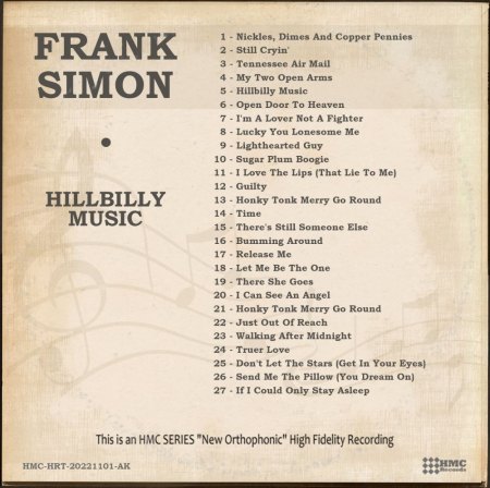 FRANK SIMON "the West Virginia Mountain Boy"