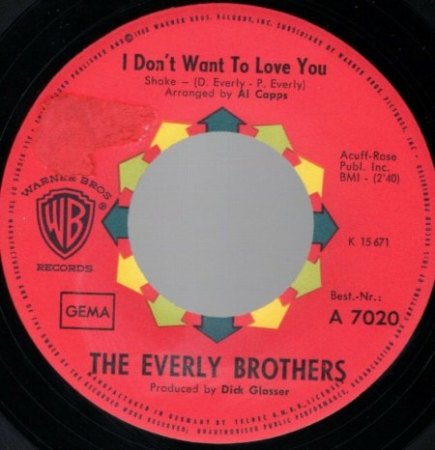 Everly Brothers - Warner Bros Singles Deutschland