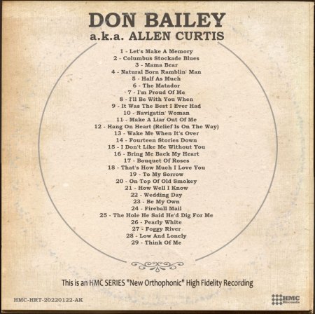 DON BAILEY a.k.a.  ALLEN CURTIS