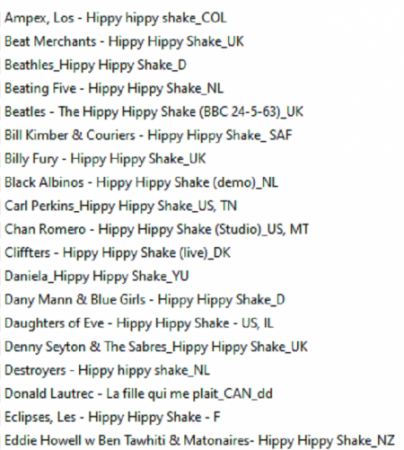 The HIPPY HIPPY SHAKE - original  und coverversion